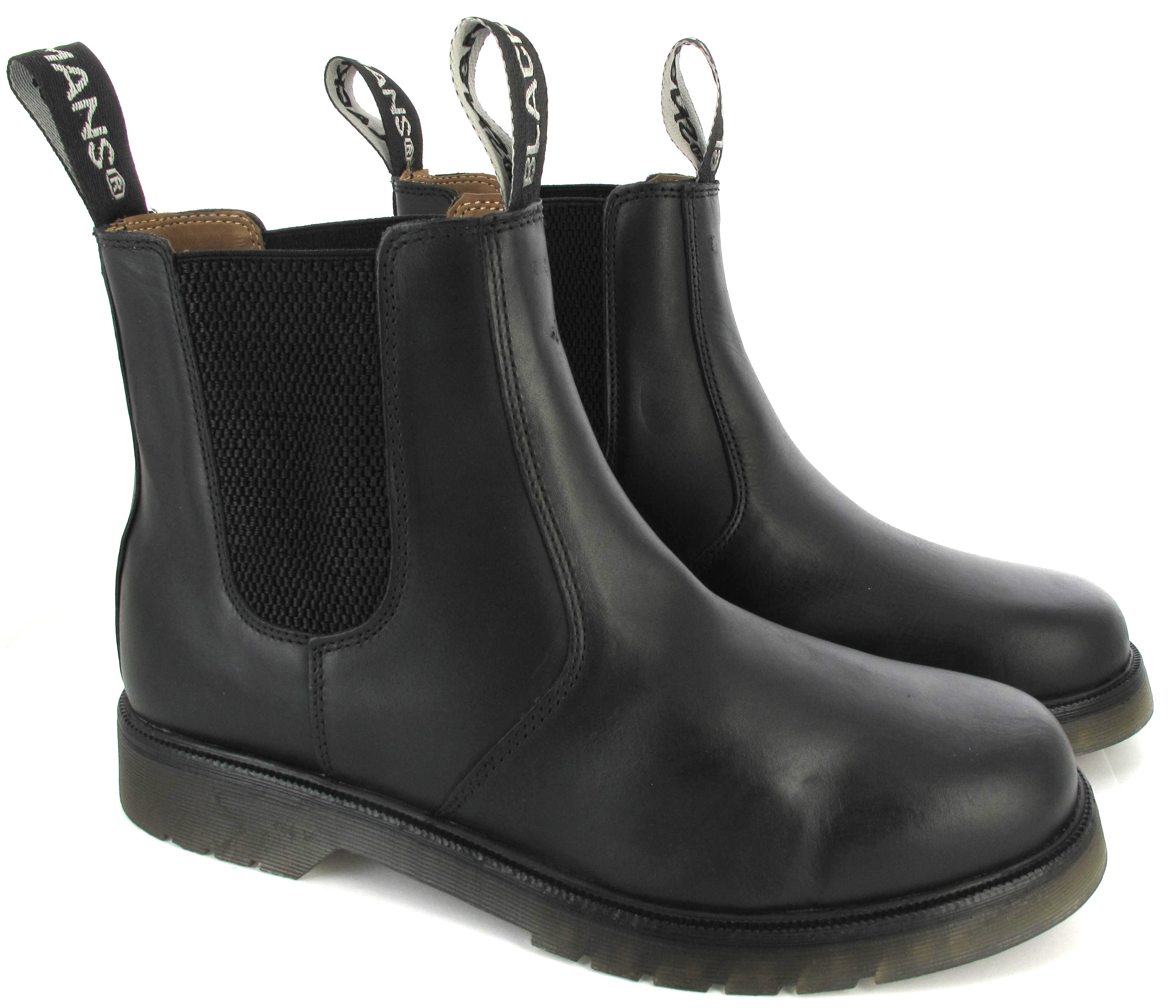 NEW MENS DM SOLE PULL SLIP ON CHELSEA DEALER PLIAN ANKLE BLACK BOOTS